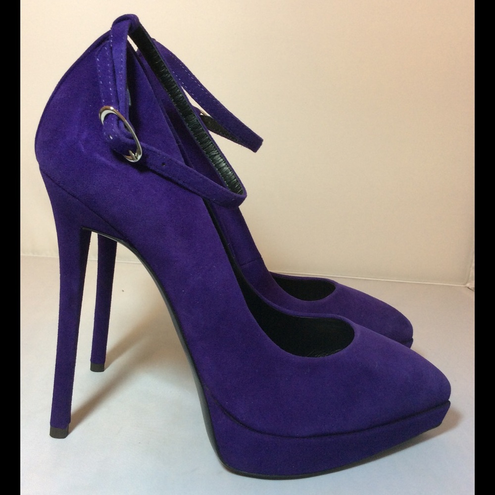 Giuseppe Zanotti Purple Suede Platform Heels